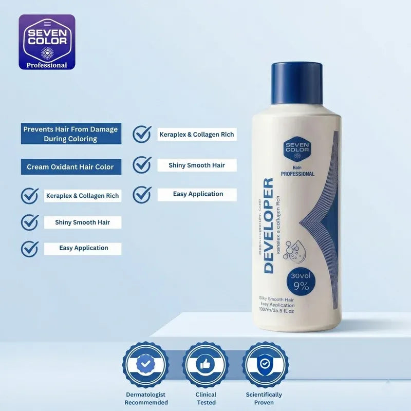 Seven Color Professional Hair Developer / Cream Oxidant (100ml) – With Keraplex &amp; Collagen Rich Formula