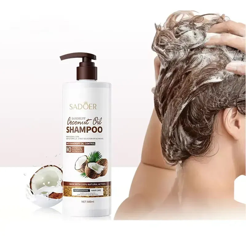 SADOER Coconut Oil Shampoo anti Dandruff Oil Controlling Moisturizing Smoothing Professional Hair Care Coconut Shampoo